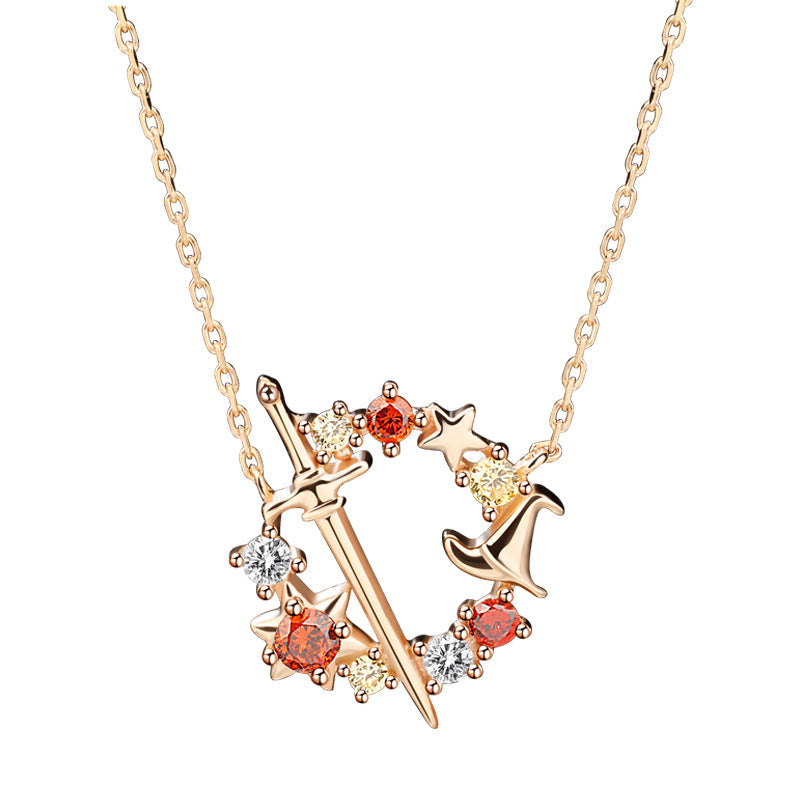 Colliers en pierre philosophale avec pendentif Clavicule Sterling Sier Wizard Branch