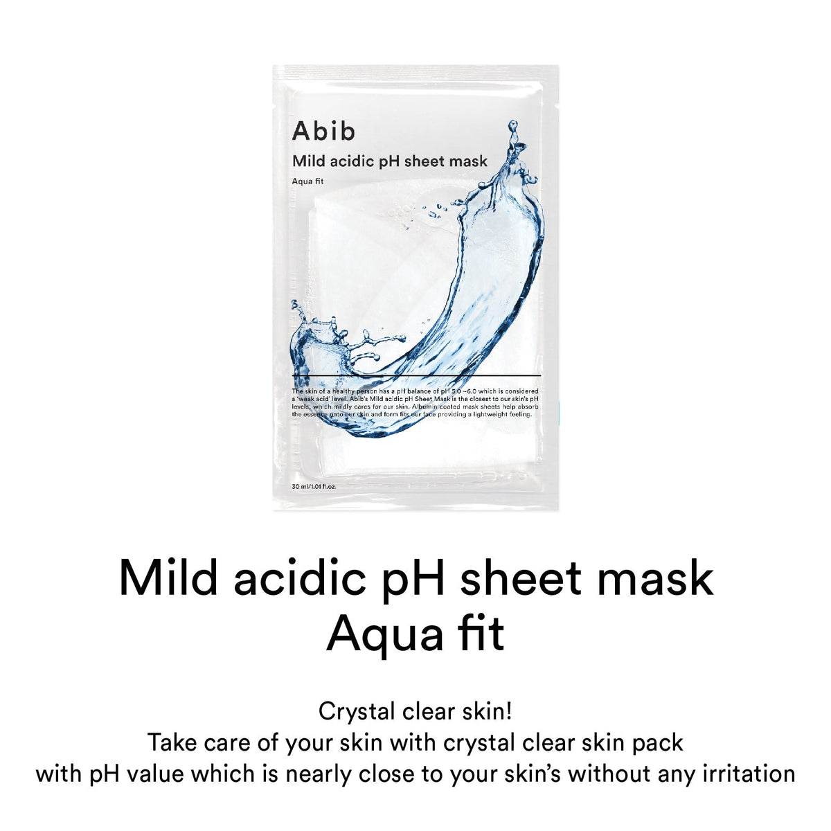Abib Mild Acidic pH Sheet Mask Aqua Fit 30ml X 10ea - Daebak