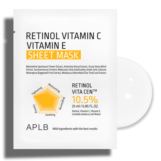APLB Retinol Vitamin C Vitamin E Sheet Mask 25ml X 10ea