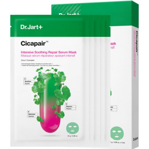 Dr.Jart+ CICAPAIR™ Serum-Gesichtsmaske für empfindliche, zu Rötungen neigende Haut (5 Tuchmasken)