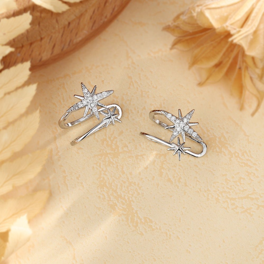 Eight Awn Star Asymmetric Rice Korean Style Hot Personality Fashion Ear Clip - Daebak