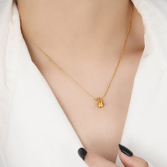 Fashion Korean Style Niche Water Drop Female Simple Personality Gold-plated Necklaces - Daebak