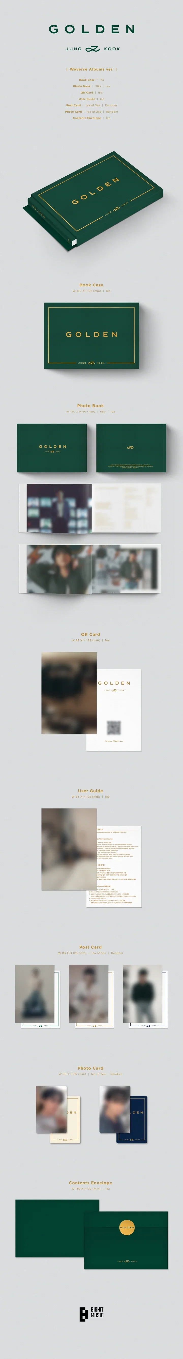 Jungkook of BTS Golden Weverse Album Version