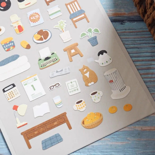 Korean Import Suatelier Grandapa's Room Paper Stickers | Scrapbooking DIY Decorative Supply - Daebak