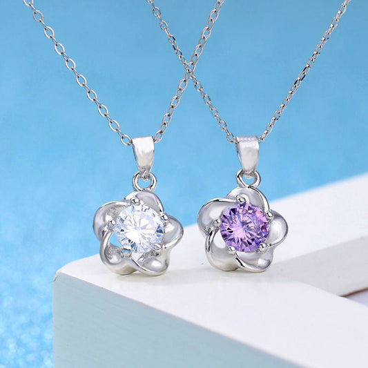 Korean Style Simple Zircon Plum Blossom Female Pendants - Daebak