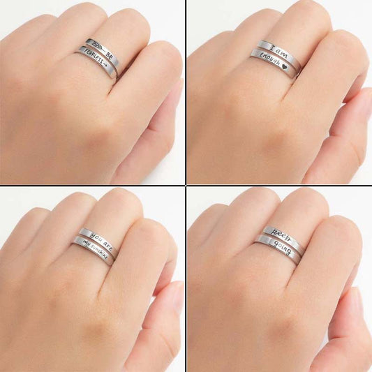 Korean Style Stainless Steel Letters Niche Retro Distressed English Double Bracelets - Daebak