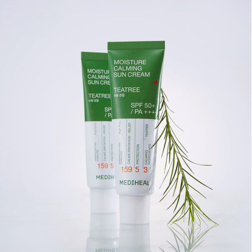 كريم الشمس المهدّئ المرطّب MEDIHEAL بشجرة الشاي 50ml (SPF 50+, PA++++)