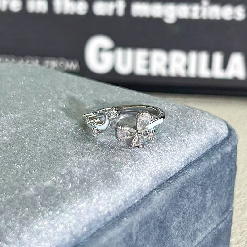 Shiny Diamond Female Cold Wind Simple Korean Style Niche Rings - Daebak