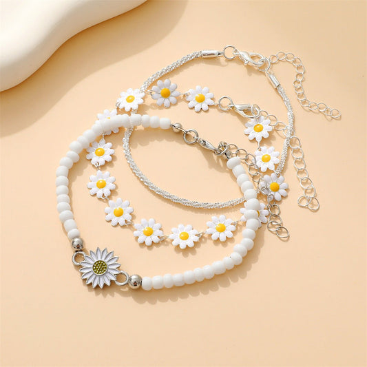 Sunflower Flower Twin Female Flash Caterpillar Bracelets - Daebak