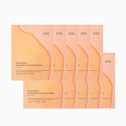 SUNGBOON EDITOR Active Marine Astaxanthin Toning Serum Mask 23ml X 10ea - Daebak