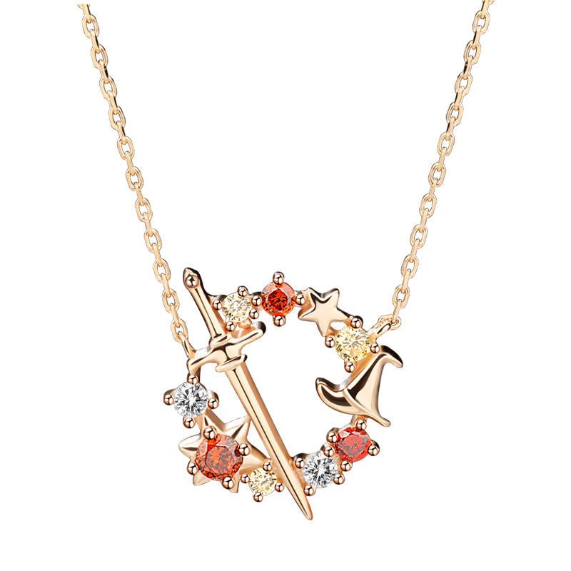 Surrounding Sterling Sier Wizard Branch The Sorcerer's Stone Clavicle Necklaces - Daebak