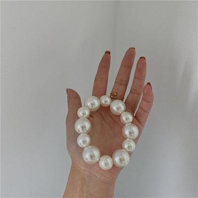 Woman Big Pearl Hair Ties Fashion Korean Style Hairband Scrunchies Girls Ponytail Holders Rubber Band Hair Accessories Ponytail Holder Accessories for Women And Girls - Daebak