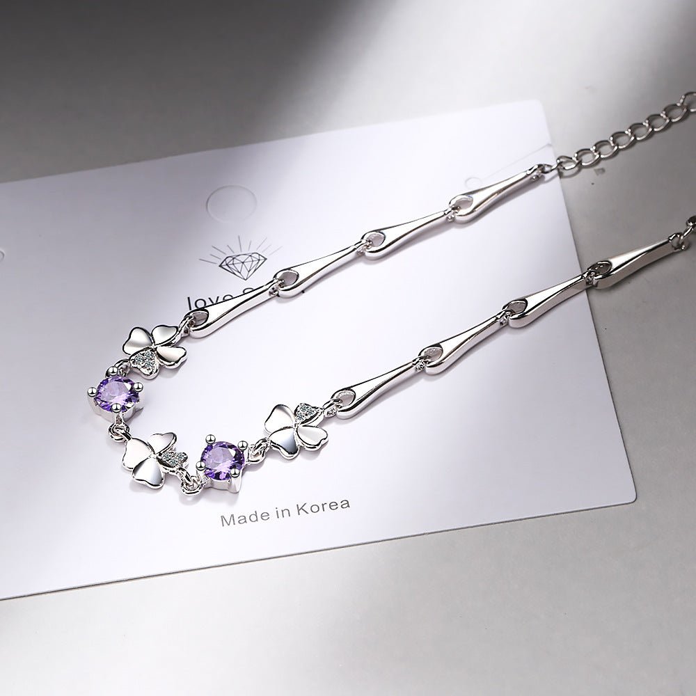Women's Flower Korean Minimalist Fresh Heart Clover Bracelet - Daebak