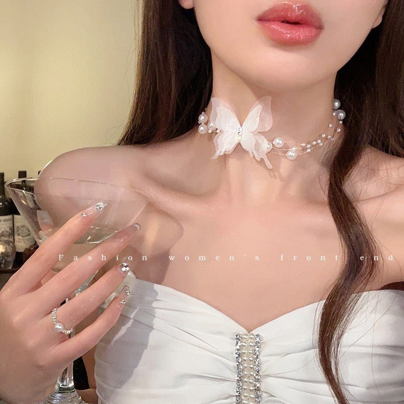 Women's Korean Elegant Butterfly Clavicle Chain Niche Necklaces - Daebak