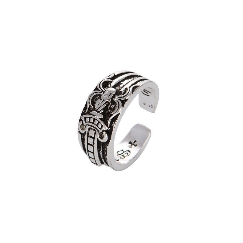 Women's & Men's Sword Retro Sier Korean Punk Open Ring - Daebak