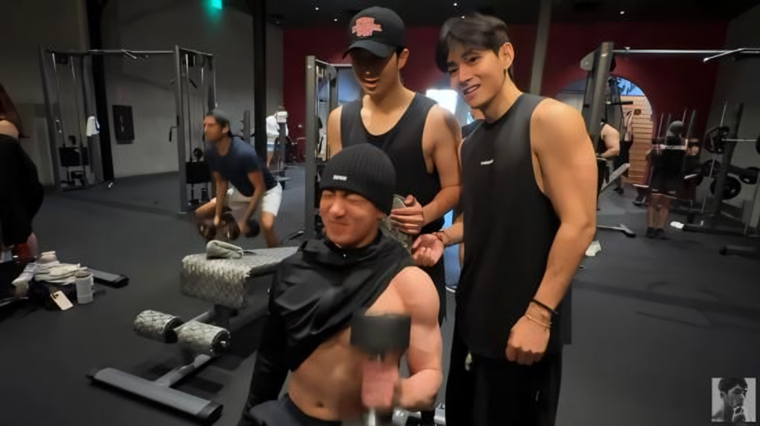 BTS Jungkook training at a Los Angeles gym during comeback preparations, showing his dedication to fitness and his signature muscle bunny physique