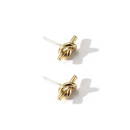 Knotted For Female Simple Korean Style Stud Earrings