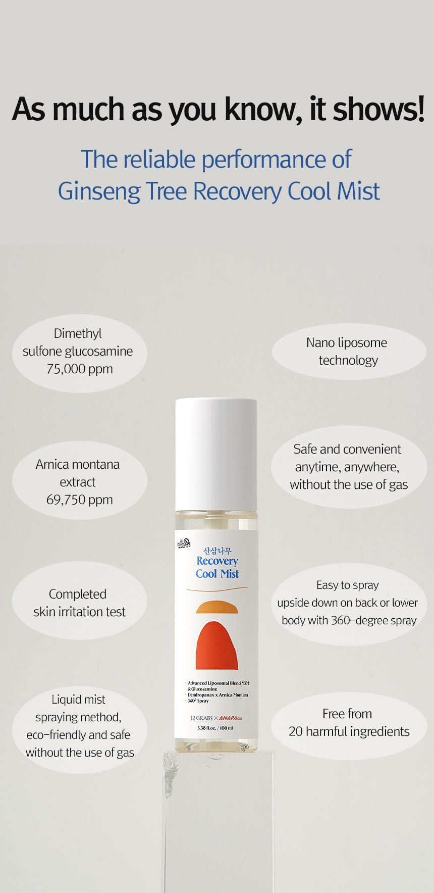 12GRABS Recovery Sports Cool Mist 100ml - Daebak