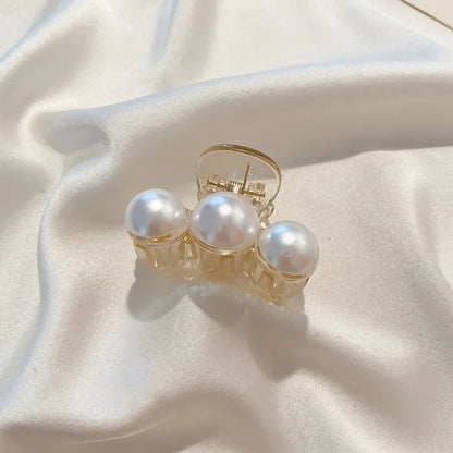 1/4pcs White Pearl Hair Clip Claw for Woman Korean Elegant Shark Clip Fashion Girl's Ponytail Clip Hair Accessories - Daebak