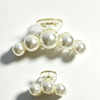 1/4pcs White Pearl Hair Clip Claw for Woman Korean Elegant Shark Clip Fashion Girl's Ponytail Clip Hair Accessories - Daebak