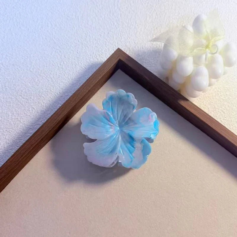 1/6pcs Rendering Colorful Flower Hair Clip for Woman Elegant Korean Style Shark Clip Fashion Girl's Ponytail Clip Hair Clamp - Daebak