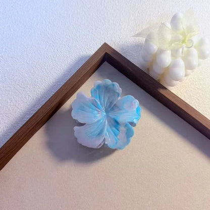 1/6pcs Rendering Colorful Flower Hair Clip for Woman Elegant Korean Style Shark Clip Fashion Girl's Ponytail Clip Hair Clamp - Daebak
