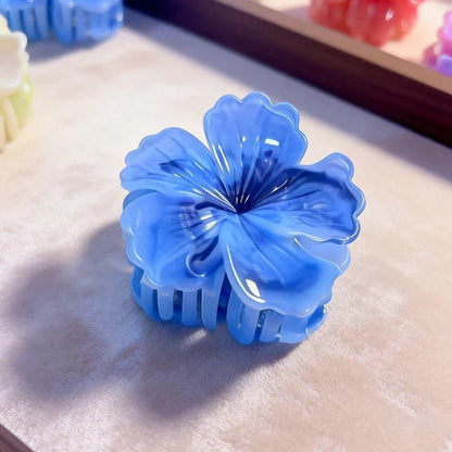 1/6pcs Rendering Colorful Flower Hair Clip for Woman Elegant Korean Style Shark Clip Fashion Girl's Ponytail Clip Hair Clamp - Daebak