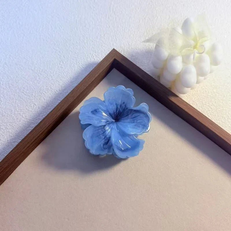 1/6pcs Rendering Colorful Flower Hair Clip for Woman Elegant Korean Style Shark Clip Fashion Girl's Ponytail Clip Hair Clamp - Daebak