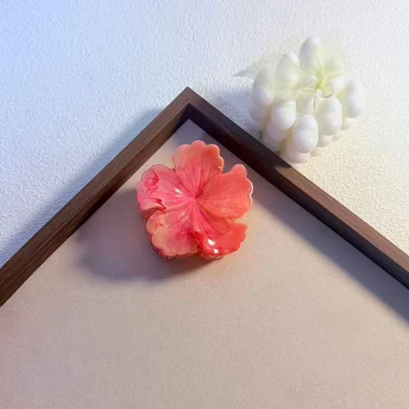 1/6pcs Rendering Colorful Flower Hair Clip for Woman Elegant Korean Style Shark Clip Fashion Girl's Ponytail Clip Hair Clamp - Daebak