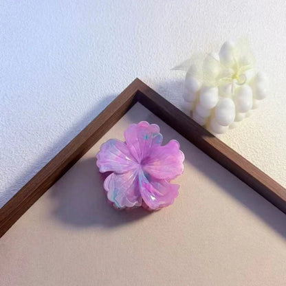 1/6pcs Rendering Colorful Flower Hair Clip for Woman Elegant Korean Style Shark Clip Fashion Girl's Ponytail Clip Hair Clamp - Daebak