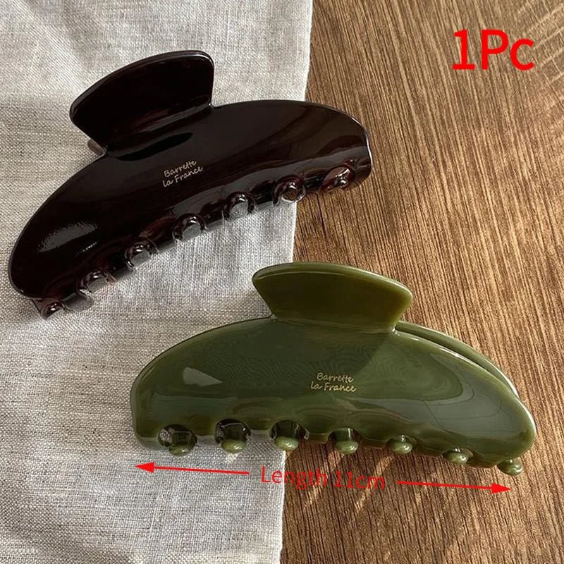 1Pc Large Crab Hair Clips Shark Clip Retro Korean Acetate Hair Claw Simple Hairpin Fashion Hair Accessories For Woman Girls. - Daebak