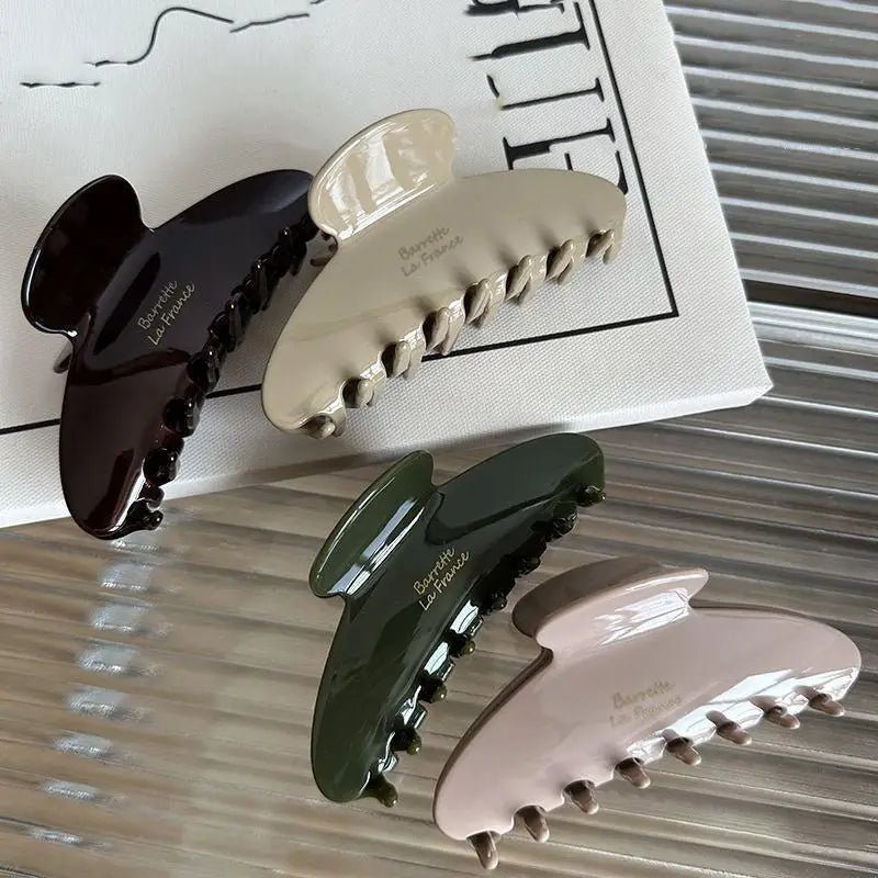 1Pcs Hair Claw Simple Hairpin Fashion Hair Accessories For Woman Girls Large Crab Hair Clips Shark Clip Retro Korean Acetate - Daebak