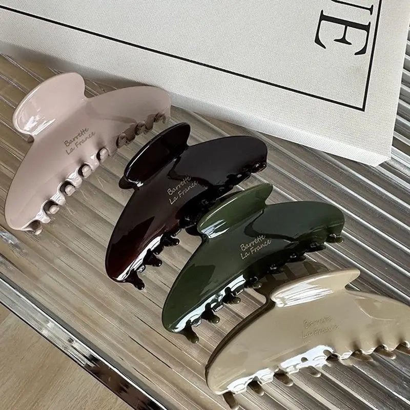 1Pcs Hair Claw Simple Hairpin Fashion Hair Accessories For Woman Girls Large Crab Hair Clips Shark Clip Retro Korean Acetate - Daebak
