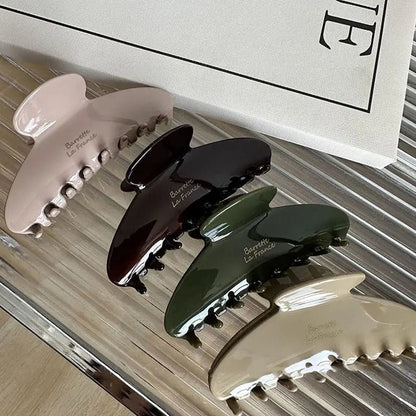 1Pcs Hair Claw Simple Hairpin Fashion Hair Accessories For Woman Girls Large Crab Hair Clips Shark Clip Retro Korean Acetate - Daebak