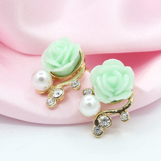 Korean Style Cute Pearl Flower Fashion Earrings