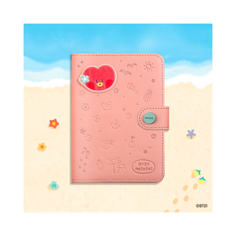 BT21 [minini] Leather Patch Passport Cover (Vacation) - TATA