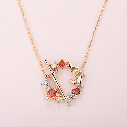 Surrounding Sterling Sier Wizard Branch The Sorcerer's Stone Clavicle Necklaces