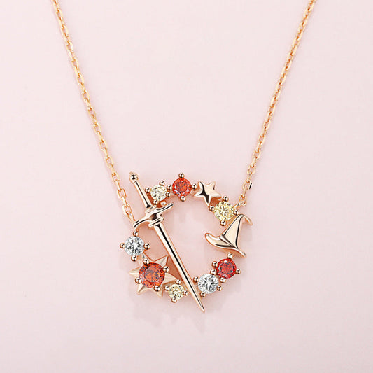 Surrounding Sterling Sier Wizard Branch The Sorcerer's Stone Clavicle Necklaces