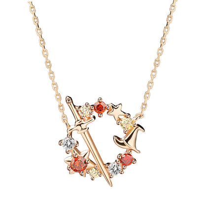 Surrounding Sterling Sier Wizard Branch The Sorcerer's Stone Clavicle Necklaces