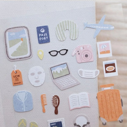 Happy Journey Sticker Set | Korean DIY Scrapbooking and Journal Decor