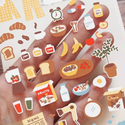 Korean Import Breakfast Stickers Set | Scrapbooking and Journaling Decor