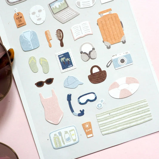Korean Import Suatelier Happy Journey Paper Stickers | Scrapbooking DIY Journal Stationery Set