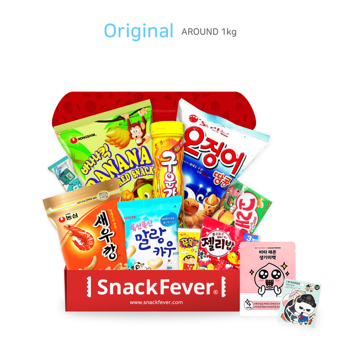 The Original Snack Fever box packed with Korean snacks