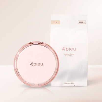 A'pieu Waterlock Cushion SPF50+ PA++++ Set 15g + 15g(Refill) #21 Light Beige
