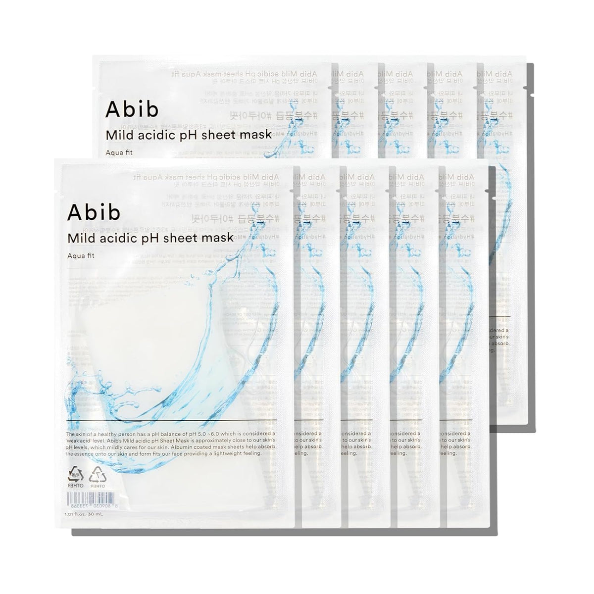 Abib Mild Acidic pH Sheet Mask Aqua Fit 30ml X 10ea - Daebak