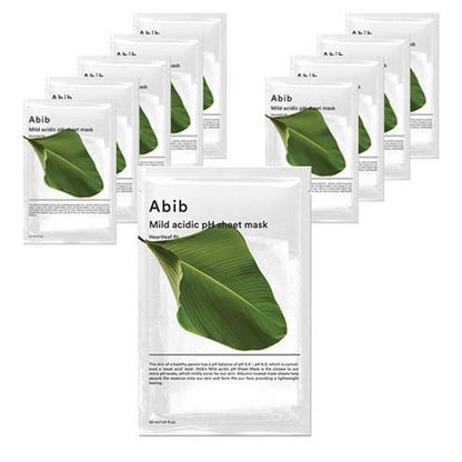 Abib Mild Acidic pH Sheet Mask Heartleaf Fit 30ml X 10pcs - Daebak