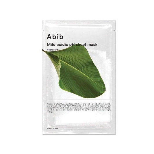 Abib Mild Acidic pH Sheet Mask Heartleaf Fit 30ml X 10pcs - Daebak