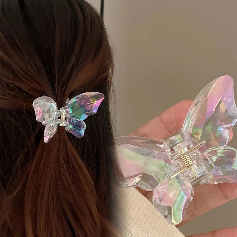 Acrylic Butterfly Hair Claw Crystal Simple Transparent Hair Clip Claw Clamp Korean Fashion Headwear Girls Women Hair Accessories - Daebak