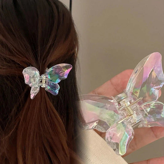 Acrylic Butterfly Hair Claw Crystal Simple Transparent Hair Clip Claw Clamp Korean Fashion Headwear Girls Women Hair Accessories - Daebak
