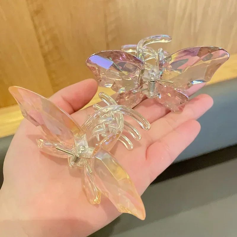 Acrylic Butterfly Hair Claw Crystal Simple Transparent Hair Clip Claw Clamp Korean Fashion Headwear Girls Women Hair Accessories - Daebak